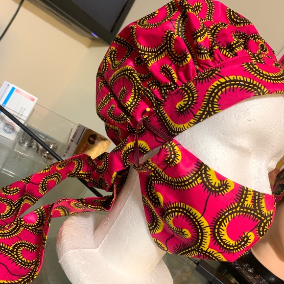 African Style Cloth Face Mask and Headgear - Picture 1 of 4